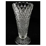 Indiana Glass Diamond Point Clear Flower Vase