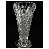 Indiana Glass Diamond Point Clear Flower Vase