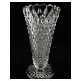 Indiana Glass Diamond Point Clear Flower Vase