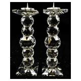 Pair of Swarovski Crystal Cube Candle Holders