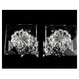 Pair of Swarovski Crystal Cube Candle Holders