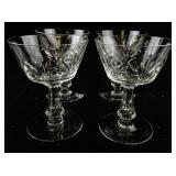 Set of 16 Cut Crystal Wine Glasses with Etched Leaf Pattern