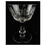 Set of 16 Cut Crystal Wine Glasses with Etched Leaf Pattern