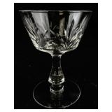 Set of 16 Cut Crystal Wine Glasses with Etched Leaf Pattern