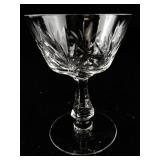 Set of 16 Cut Crystal Wine Glasses with Etched Leaf Pattern