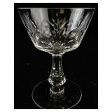 Set of 16 Cut Crystal Wine Glasses with Etched Leaf Pattern