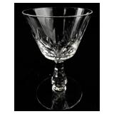 Set of 16 Cut Crystal Wine Glasses with Etched Leaf Pattern