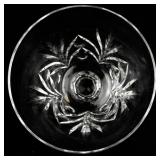 Set of 16 Cut Crystal Wine Glasses with Etched Leaf Pattern