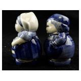 Delft Dutch Blue and White Kissing Girl and Boy Salt and Pepper Set