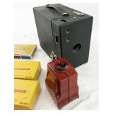 Vintage Eastman Kodak Rainbow Hawk-Eye No. 2A Model B Camera, MicoEtte Slide Viewer and Slides