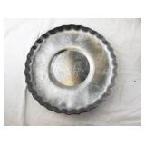 Collection of 4 Vintage 1940s Hammered Aluminum Serving Trays and Dishes