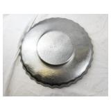 Collection of 4 Vintage 1940s Hammered Aluminum Serving Trays and Dishes