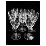 Set of 10 Clear Wine Glasses with Chip on Base