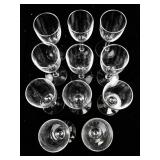 Set of 10 Clear Wine Glasses with Chip on Base