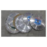 Lot of Used Diamond Blades and Some Fiber Mesh Concrete Blades Lot of Used Diamond Blades and Some Fiber Mesh Concrete Blades