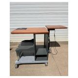 Multi-Media Storage Desk Cart With Power Lifting Side Table - Locking Wheels! Great Condition! Multi-Media Storage Desk Cart With Power Lifting Side Table - Locking Wheels! Great Condition!