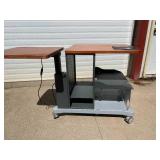 Multi-Media Storage Desk Cart With Power Lifting Side Table - Locking Wheels! Great Condition! Multi-Media Storage Desk Cart With Power Lifting Side Table - Locking Wheels! Great Condition!