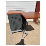 Multi-Media Storage Desk Cart With Power Lifting Side Table - Locking Wheels! Great Condition! Multi-Media Storage Desk Cart With Power Lifting Side Table - Locking Wheels! Great Condition!