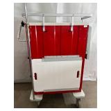 MSRP $3000 Waterloo Uni-Cart 5-Drawer Medical Emergency Supply Crash Cart With Lever Lock, Collapsible Side Table, Flip Up Bottom Door, Cardiac Board, IV Pole & Locking Wheels - Great Condition! MSRP $3000 Waterloo Uni-Cart 5-Drawer Medical Emergency Supply Crash Cart With Lever Lock, Collapsible Side Table, Flip Up Bottom Door, Cardiac Board, IV Pole & Locking Wheels - Great Condition!