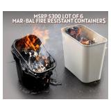 MSRP $300 Lot of 6 Mar-Bal Plastic Fire-Resistant 27 Quart Trash Cans - Great Condition! MSRP $300 Lot of 6 Mar-Bal Plastic Fire-Resistant 27 Quart Trash Cans - Great Condition!