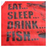 Eat Drink Sleep Fish - and other fishing gear including boat light and fish finder