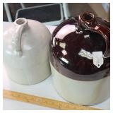2 Vintage Ceramic Jugs - 10" & 12"