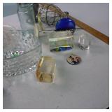 Vintage lot of glassware and silver plated pitcher