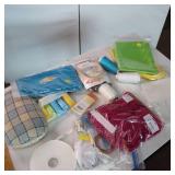 Large Lot of craft supplies including Vintage Pin Cushion