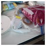 Large Lot of craft supplies including Vintage Pin Cushion