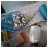 Large Lot of craft supplies including Vintage Pin Cushion