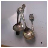 Vintage collection of serving dishes and silver plated silverware