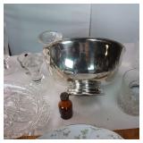 Vintage collection of serving dishes and silver plated silverware
