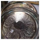 Vintage collection of serving plates and dishware