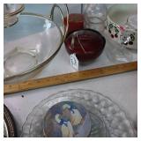 Vintage collection of serving plates and dishware