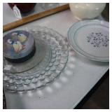 Vintage collection of serving plates and dishware