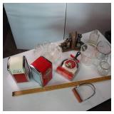 Misc. glassware and two Coca Cola Napkin dispensers