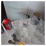 Vintage Ice Cream Glasses and two Coca Cola Napkin dispensers