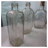 Vintage Lot of Glass Bottles, Old Time Toaster and Cast Iron Flue baffles