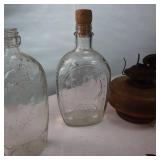 Vintage Lot of Glass Bottles, Old Time Toaster and Cast Iron Flue baffles