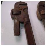 5 Vintage Pipe Wrenches - various lengths