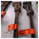 7 Vintage Pipe Wrenches various lengths - Square nose desin
