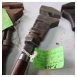 7 Vintage Pipe Wrenches various lengths - Square nose desin