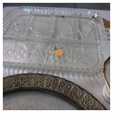 Vintage Glassware including trays and cups