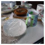 Vintage Glassware including trays and cups