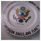 Vintage glass trivets and collector plate
