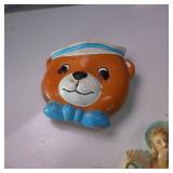 Vintage string dispensers and ceramic figurines