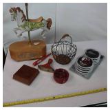 Vintage mix and match music box and coasters to move your furniture around on...