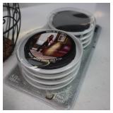 Vintage mix and match music box and coasters to move your furniture around on...