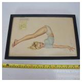 Vintage, Unique, Framed Print from rare and hard to find 1944 Esquire calendar by Vargas