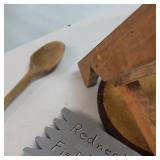 Vintage collection of various wooden items.